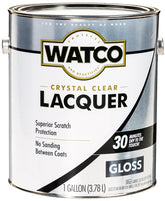 Watco 63031 Lacquer Clear Wood Finish, Gloss, Liquid, Clear, 1 gal, Can